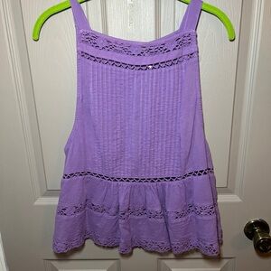 Purple Sleeveless Lace Top